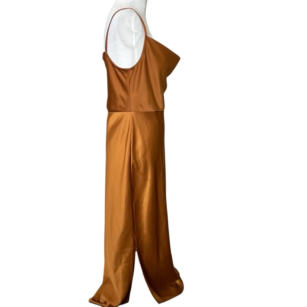 Sachin‎ & Babi Cali Satin Dress Women’s Size 10 Bronze Slip Midi Evening Formal - Picture 5 of 7